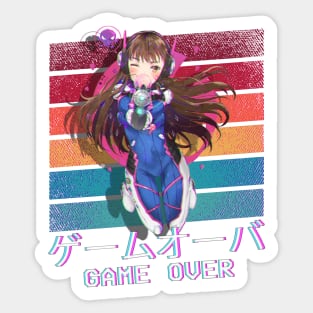 Game Over Anime Gamer Girl Lover Sticker